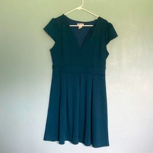 Yellow Star Dress from Mod Cloth with Cap-Sleeve, V-Neckline (XL)